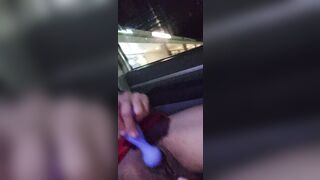 Using Two Toys In Car Masturbation