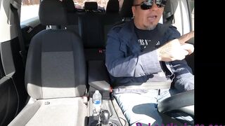 Tattooed Latina Babe Sucking Cock In While Man Drives