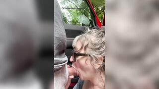 Grey Haired Sexy Whore Sucking Cock Outside The Vehicle