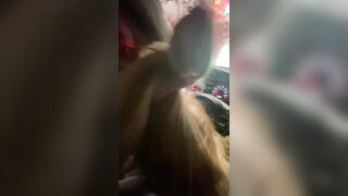 Blonde In Glasses Sucks It During Car Wash