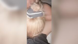 Blonde Sucking On The New White Seats