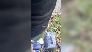 Married Woman Using Her Dildo In Empty Car